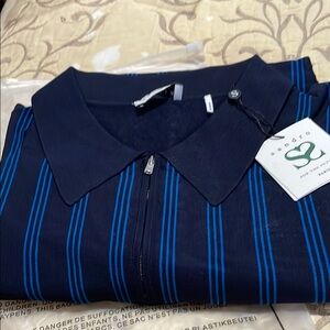 Men's Navy Blue Striped Sweater